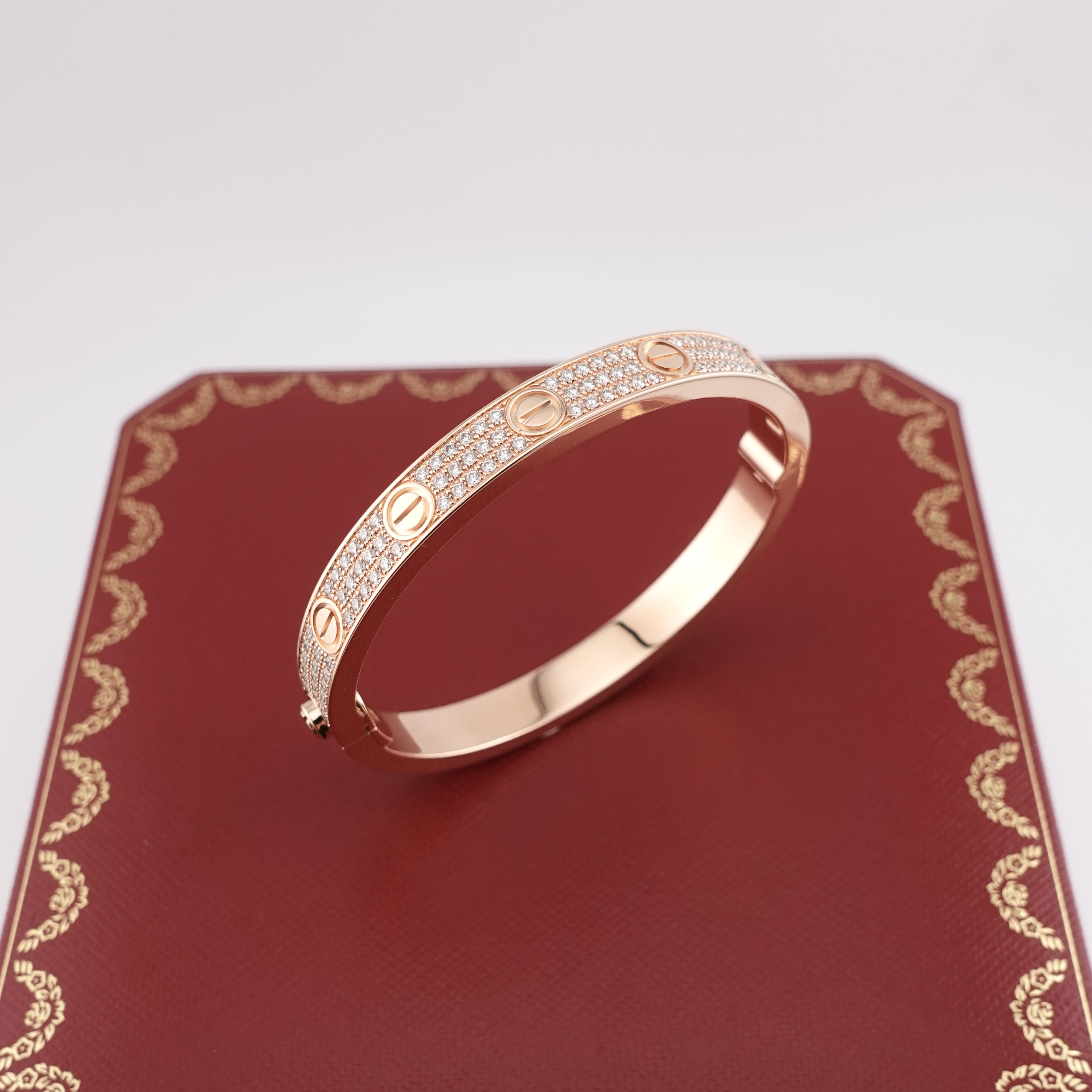 CARTIER LOVE BRACELET, PAVE DIAMONDS